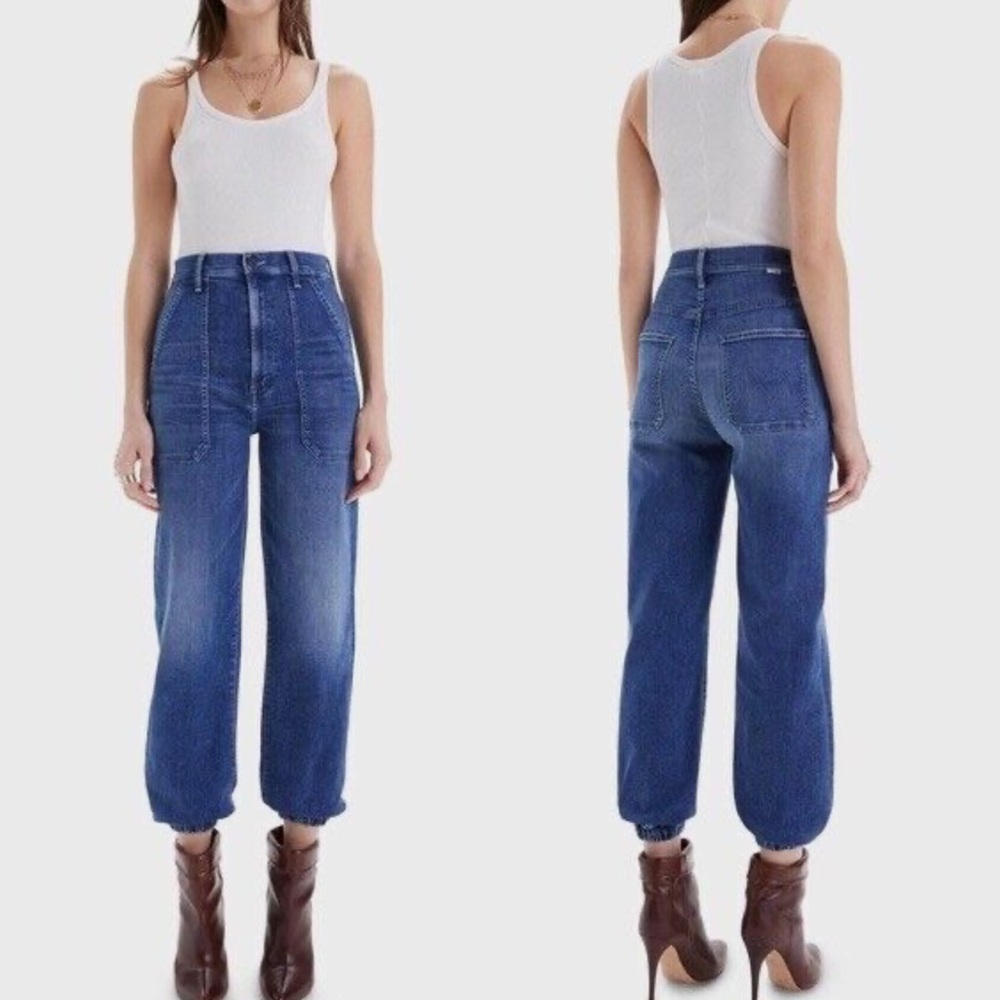 Mother denim wrapper patch springy ankle wash is wish on a star